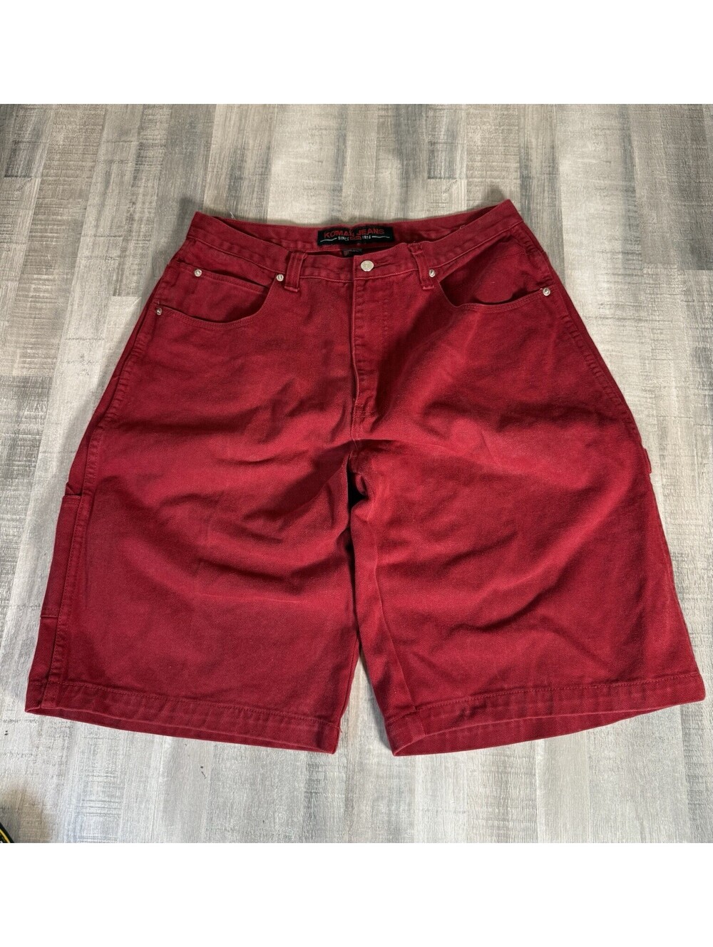 Koman Jorts Jean Shorts Baggy Carpenter Men’s 36 (24 In Long) Red Skate Y2K 13”